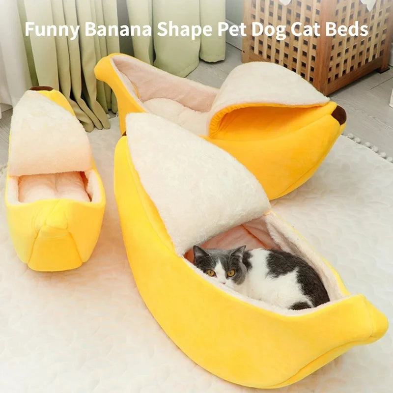 Banana 🍌Shaped Pet Bed – Nest Fun cute