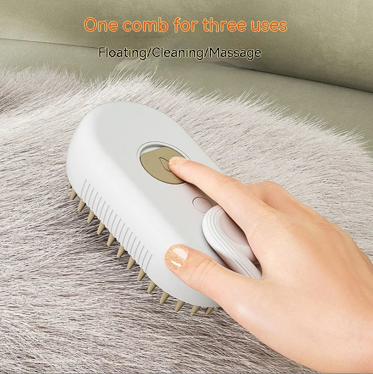 4-in-1 Cat & Dog Steam Brush / Pet Electric Spray Hair Removal Comb One Key Spray Anti-Flying Massage Brush