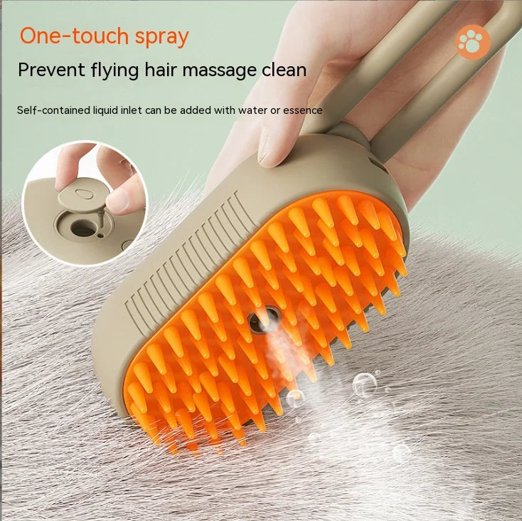 4-in-1 Cat & Dog Steam Brush / Pet Electric Spray Hair Removal Comb One Key Spray Anti-Flying Massage Brush