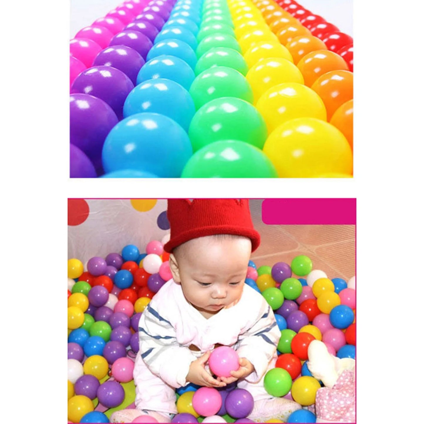 50/100Pcs Colorful Soft Plastic Ball Pit Balls - Eco-Friendly Play Balls for Kids 🎈