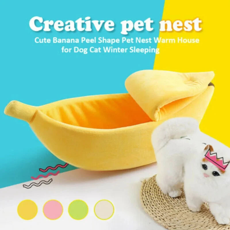 Banana 🍌Shaped Pet Bed – Nest Fun cute