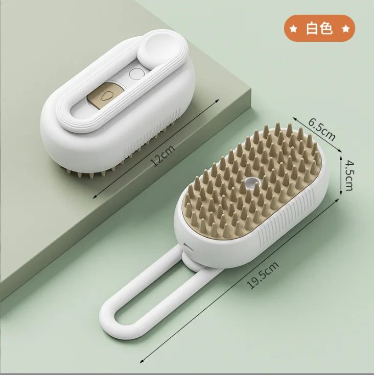 4-in-1 Cat & Dog Steam Brush / Pet Electric Spray Hair Removal Comb One Key Spray Anti-Flying Massage Brush