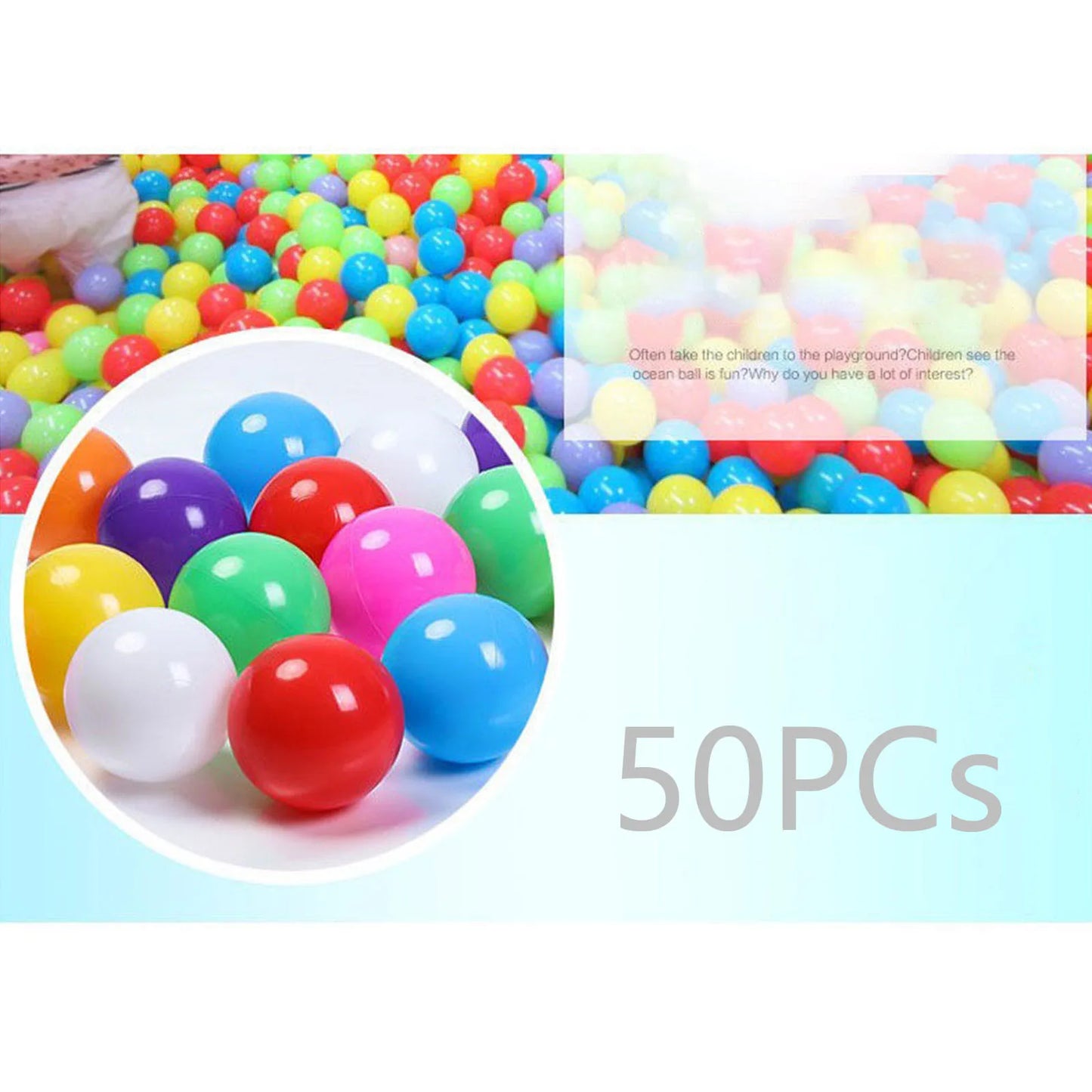 50/100Pcs Colorful Soft Plastic Ball Pit Balls - Eco-Friendly Play Balls for Kids 🎈