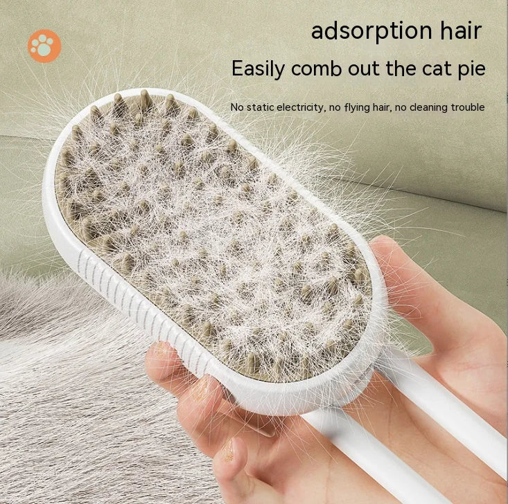 4-in-1 Cat & Dog Steam Brush / Pet Electric Spray Hair Removal Comb One Key Spray Anti-Flying Massage Brush